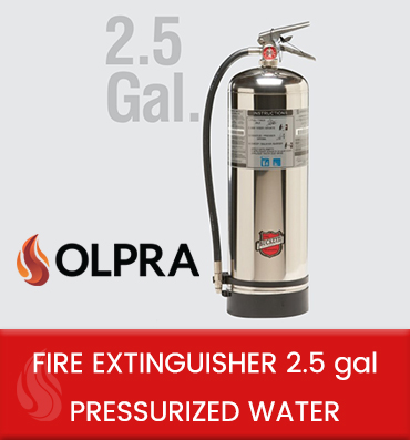 fire extinguisher 2.5 gal pressurized wáter 