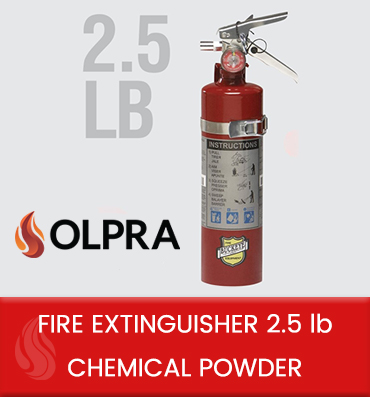 Fire extinguisher 2.5 lb chemical powder