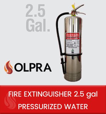 Fire extinguisher 2.5 lb pressurized water 